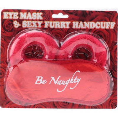 Наручники любимым с маской "be naughty"