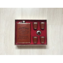 Подарочный набор фляга со стопками Jack Daniels brown