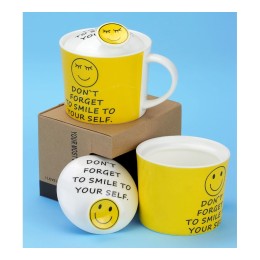 Кружка "don't forget to smile" с крышкой, 4 вида