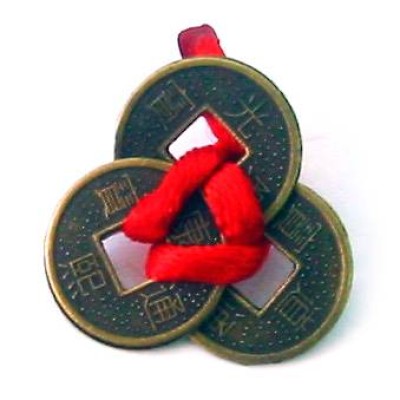МОНЕТЫ  В КОШЕЛЕК ТЕМНЫЕ КРАСНАЯ ЛЕНТОЧКА (3 ШТ.) (D=1,5СМ)
