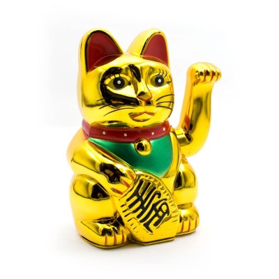 КОШКА МАНЭКИ-НЭКО МАШУЩАЯ ЛАПОЙ ПЛАСТИК = (БАТАРЕЙКИ В КОМПЛЕКТ НЕ ВХОДЯТ)