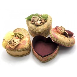 Шкатулка ткань "Сердце"
