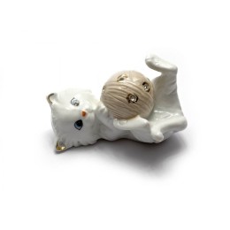 Котенок с клубком фарфор Котенок с клубком фарфор