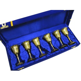 БОКАЛЫ БРОНЗОВЫЕ ПОЗОЛОЧЕННЫЕ(Н-Р 6 ШТ/60МЛ)H-10 СМ(39Х10Х6 СМ)