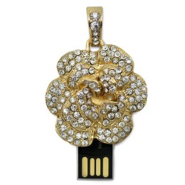 Флешка 8 Gb металл со стразами Цветок Флешка 8 Gb металл со стразами Цветок