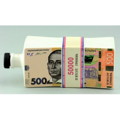 Пачка 500 гривень - графин штоф 0,5 л (пачка денег)