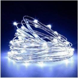 Гирлянда светодиодная роса на батарейках 5 м, 50 LED (Белый) Гирлянда светодиодная роса на батарейках 5 м, 50 LED (Белый)