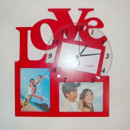 Экслюзивная фоторамка с часами "Love"