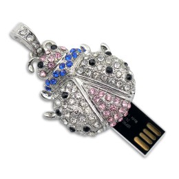 Флешка 8 Gb металл со стразами Жучок