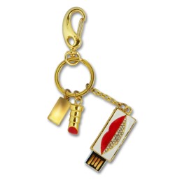 Флешка 8 Gb металл со стразами Брелок Губки